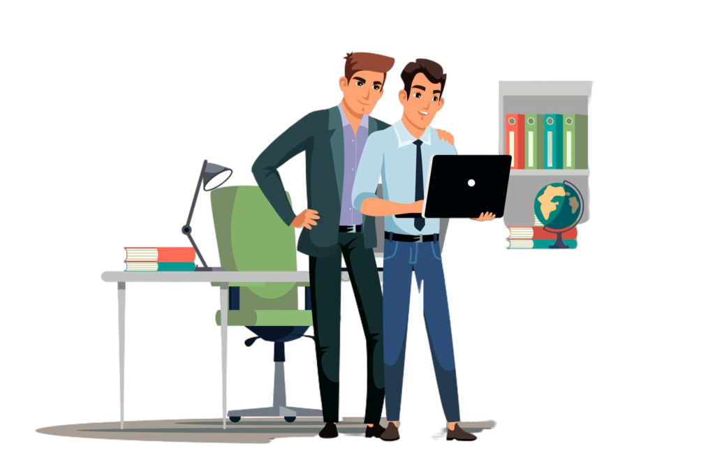 people work office scene colleagues look laptop screen manager employee tasks working project together